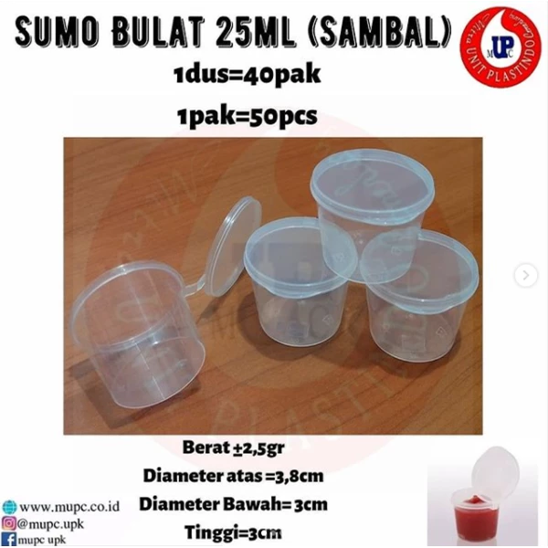 THINWALL SUMO BULAT 25ML / CUP SAUS / CUP SAMBAL / CUP SAOS