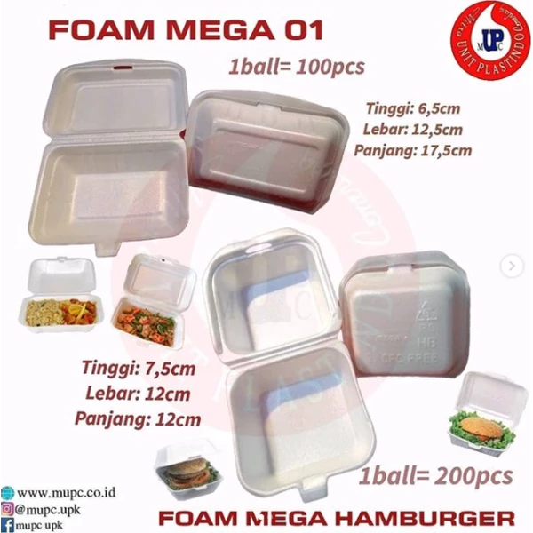 STYROFOAM MEGA 01 / FOAM MEGA HAMBURGER / FOAM BUBUR MEGA