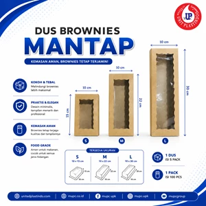 Dus Brownies Mantap Kraft Food Grade Box Brownies dengan Jendela Mika