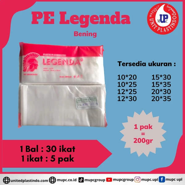 Plastik PE bening Legenda merah