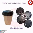 TUTUP PAPER CUP HITAM 8OZ / LID CUP 1