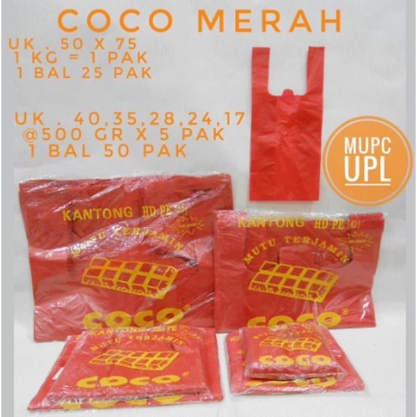 Coco Red Plastic Bags