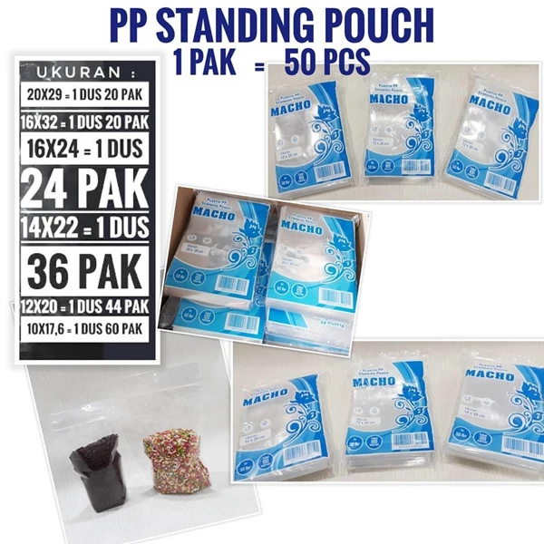 Pp Standing Pouch In Various Sizes