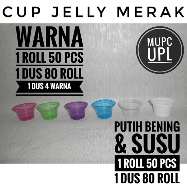 Gelas Plastik Cup Jelly Merak Warna & Bening