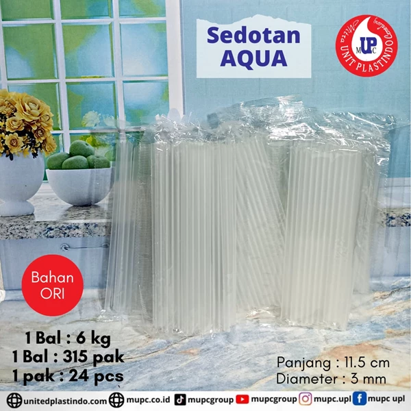  Aqua Kiloan Straws / sedotan kiloan
