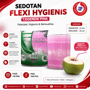 Sedotan Bengkok Higienis Legenda Pink