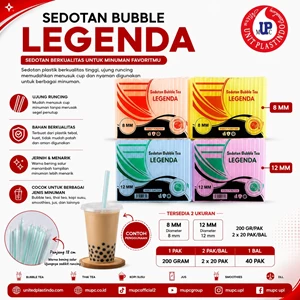 Sedotan Plastik Bubble Legenda 8mm dan 12mm