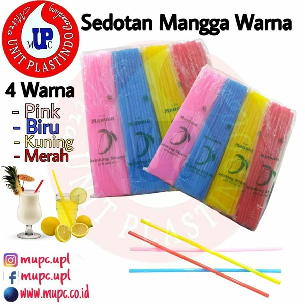 Sedotan Plastik Mangga Warna / sedotan warna warni
