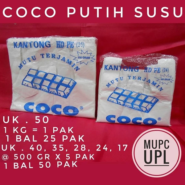Kantong Plastik Kresek Coco Putih Susu Berbagai Ukuran