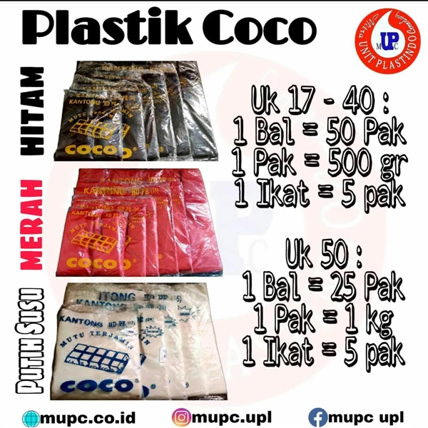 Kantong Plastik Kresek Coco Putih Susu / Plastik kantong / Asoi