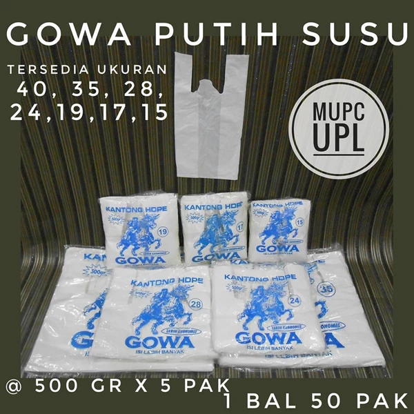 Gowa Milk White Plastic Bags Of Various Sizes