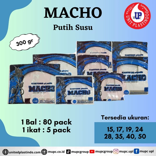 Macho Milk White Plastic Bags Of Various Sizes