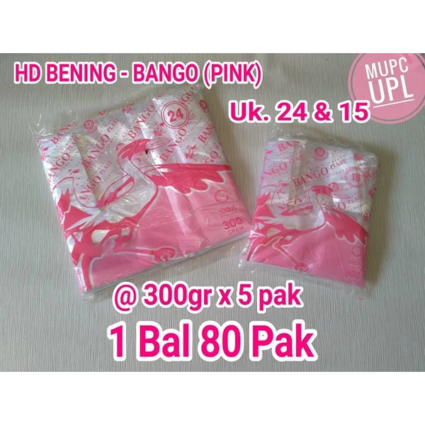 Kantong Plastik Kresek Bango Pink Ukuran 24 Dan 15