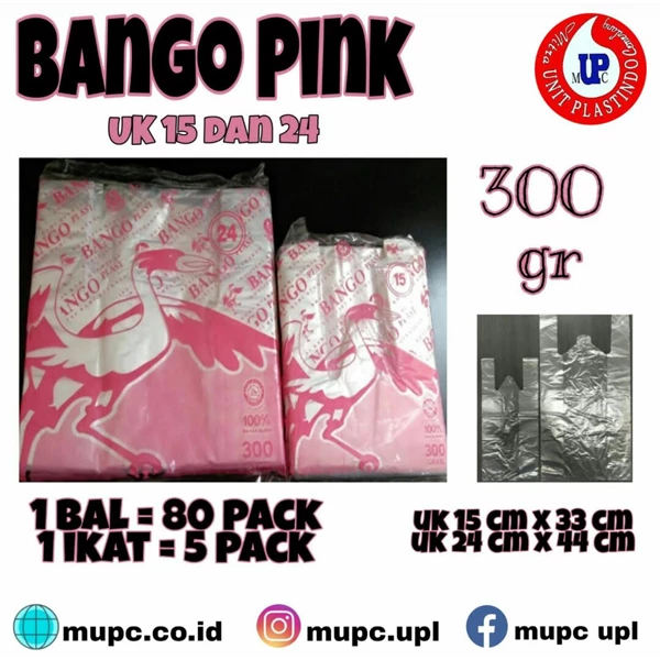 Pink Bango Plastic Bags Size 24 And 15