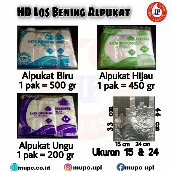 Kantong plastik bening alpokat / los bening alpukat