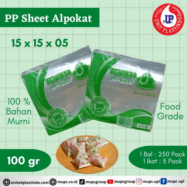 Plastic Pp Sheet Alpokat Uk 15X15x05