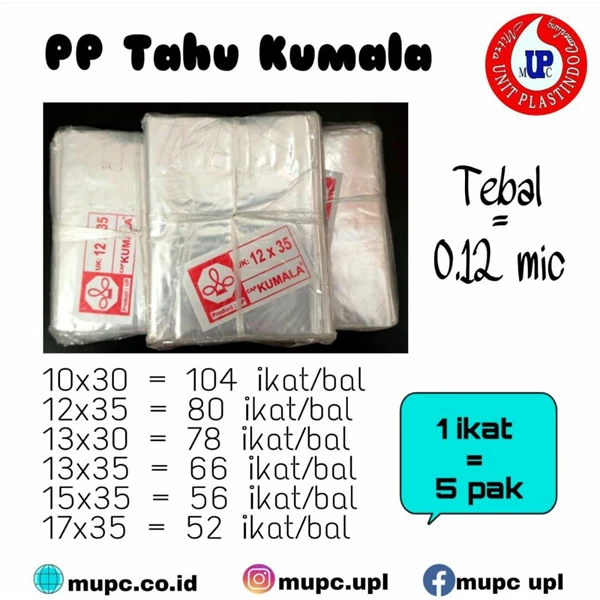 Kumala Pp Plastic Tofu Various Sizes