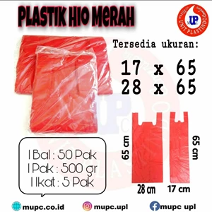 Kantong Plastik HIO MERAH UK 28X65 & 17X65 / kantong plastik merah