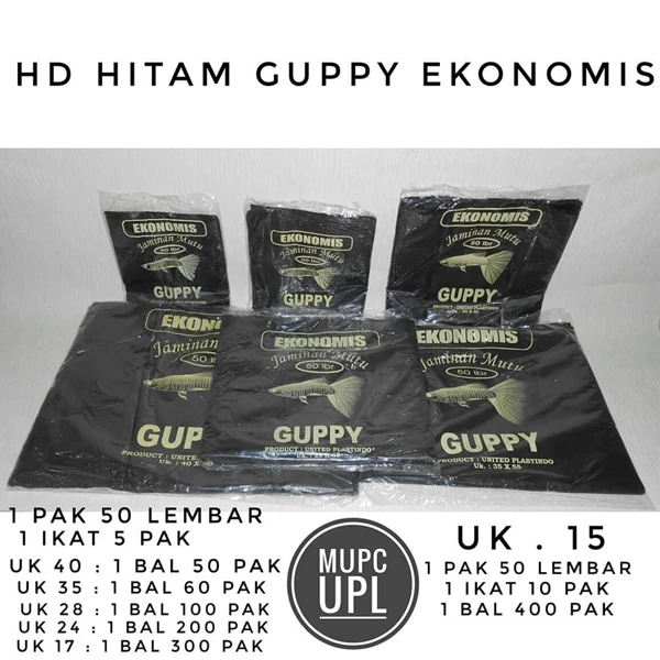 Plastic Hd Black Economic Guppy Available In Many Sizes
