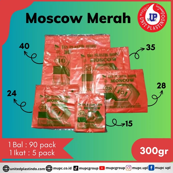 Kantong Plastik Kresek Hd Moscow Merah / plastik merah jumbo