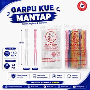 Garpu Kue Plastik Mantap Food Grade 10 cm Garpu Dessert Sekali Pakai Bening Warna