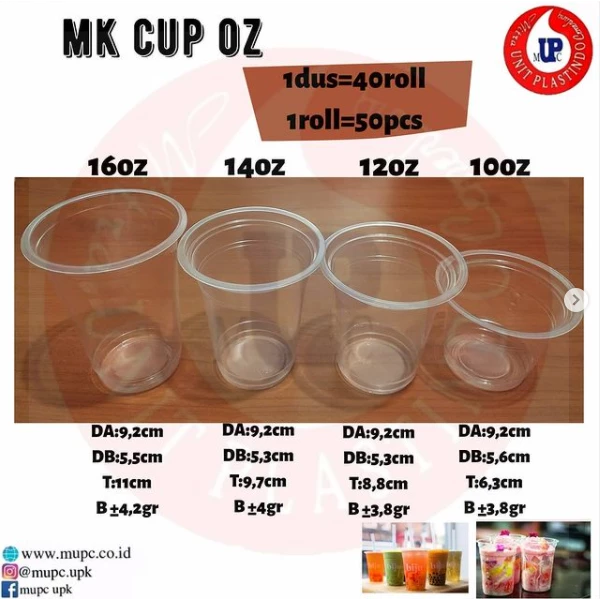 CUP MK OZ / GELAS OZ MK / CUP PLASTIK / GELAS PLASTIK