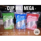 Cup Gelas Plastik Mili Mega 220ml 160ml 130ml 1