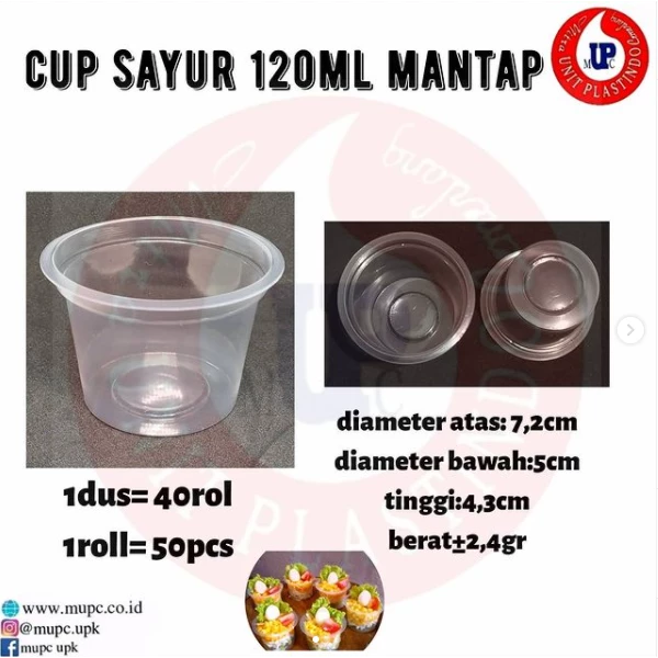 CUP SAYUR 120ML MANTAP / CUP JELLY / CUP AGAR 120ML