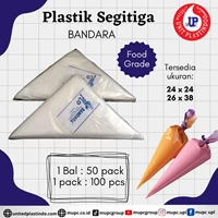 Kantong Plastik Segitiga Kecil Ukuran 24x34 / pipping bag