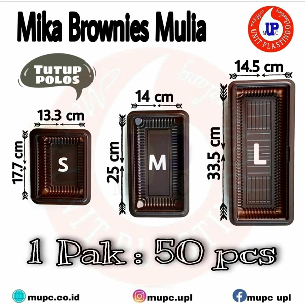 MIKA BROWNIES MULIAPACK / Kotak brownies tutup polos