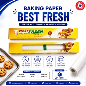 Best Fresh Baking Paper Kertas Roti Putih Anti Lengket 30 cm x 10 Meter Food Grade