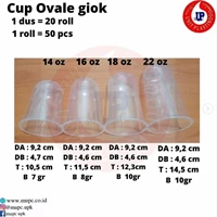 CUP OVAL GIOK / GELAS OVALE / CUP PLASTIK OVAL