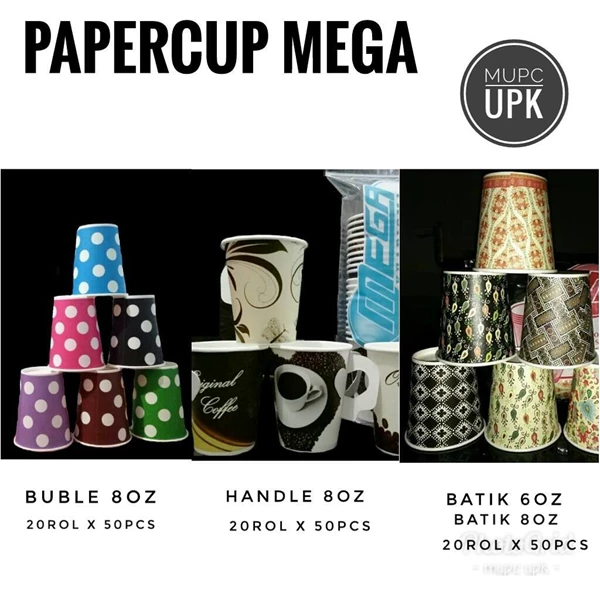 Paper Cup Batik 6oz dan 8oz Mega / Gelas Kertas 