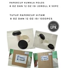 Paper Cup Polos 8oz dan 12oz / Tutup Paper Cup Hitam  1