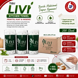 Tisu Livi Kitchen Towel EVO Premium 200 Sheets – Tisu Dapur