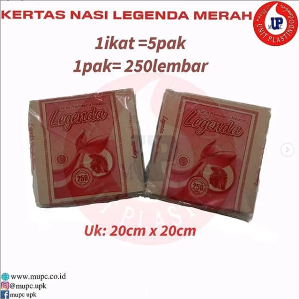 Red Legend Rice Paper (20x20 size) @ 25pak x 250 sheets